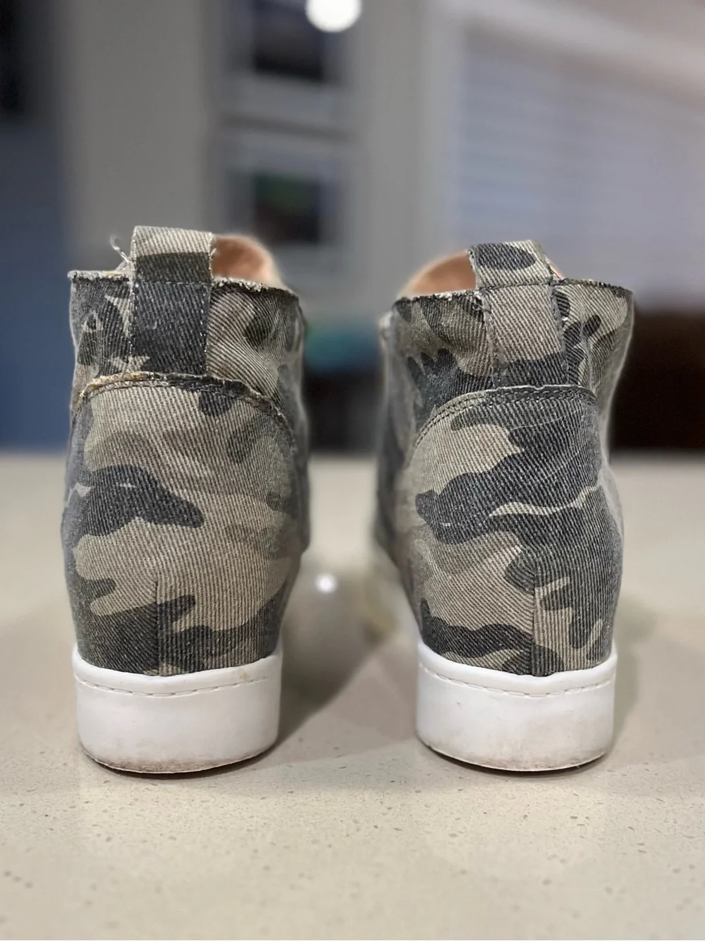 Soda Camouflage Zip-Front Wedge Sneakers - Womens Size 9